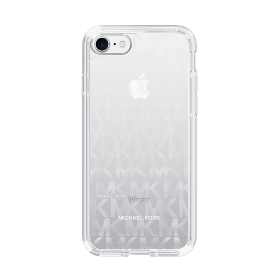 スリムプロテクションケース［ MICHAEL KORS - Signiture - Clear White ］