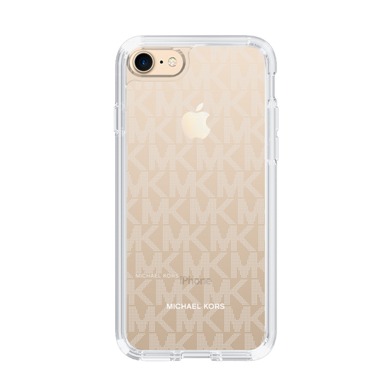 スリムプロテクションケース［ MICHAEL KORS - Signiture - Clear White ］