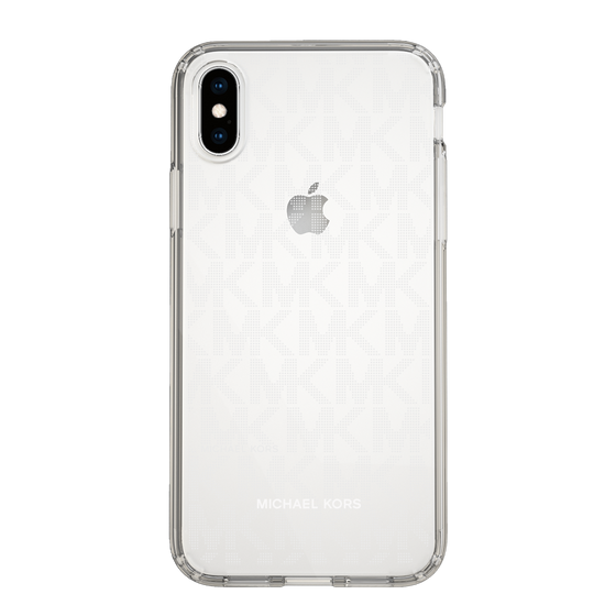 スリムプロテクションケース［ MICHAEL KORS - Signiture - Clear White ］