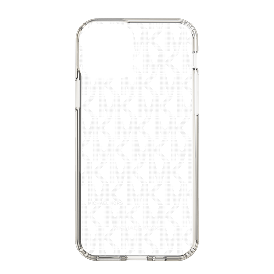 スリムプロテクションケース［ MICHAEL KORS - Signiture - Clear White ］