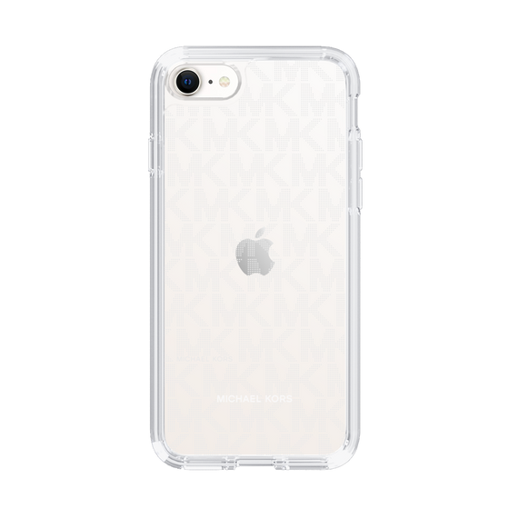 スリムプロテクションケース［ MICHAEL KORS - Signiture - Clear White ］