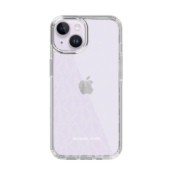 スリムプロテクションケース［ MICHAEL KORS - Signiture - Clear White ］