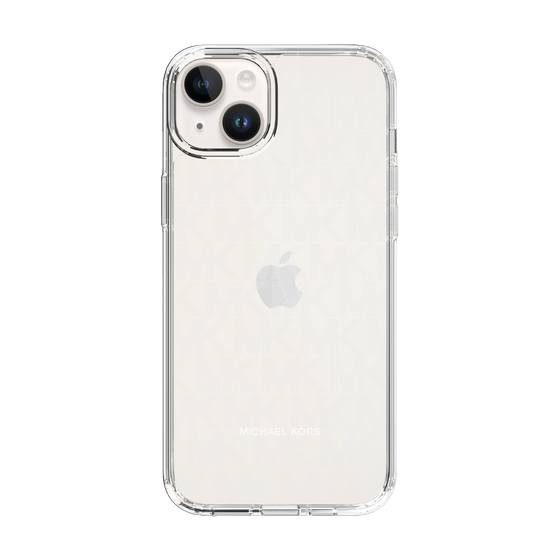 スリムプロテクションケース［ MICHAEL KORS - Signiture - Clear White ］