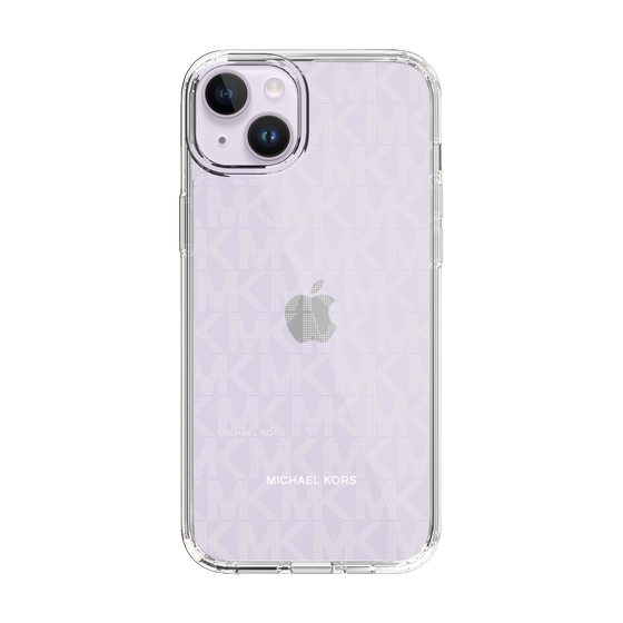 スリムプロテクションケース［ MICHAEL KORS - Signiture - Clear White ］