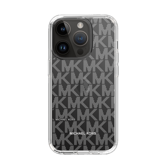 スリムプロテクションケース［ MICHAEL KORS - Signiture - Clear White ］
