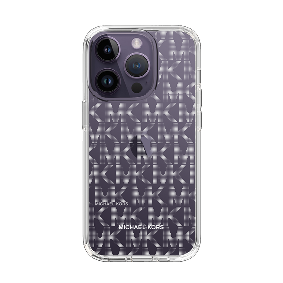 スリムプロテクションケース［ MICHAEL KORS - Signiture - Clear White ］