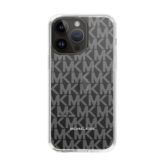 スリムプロテクションケース［ MICHAEL KORS - Signiture - Clear White ］