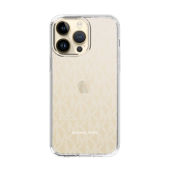 スリムプロテクションケース［ MICHAEL KORS - Signiture - Clear White ］