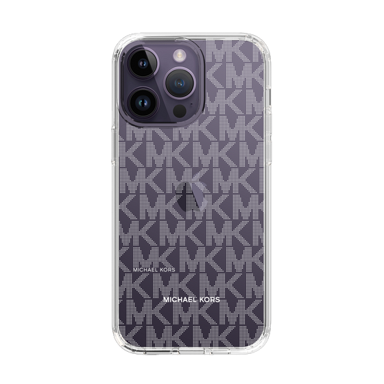 スリムプロテクションケース［ MICHAEL KORS - Signiture - Clear White ］