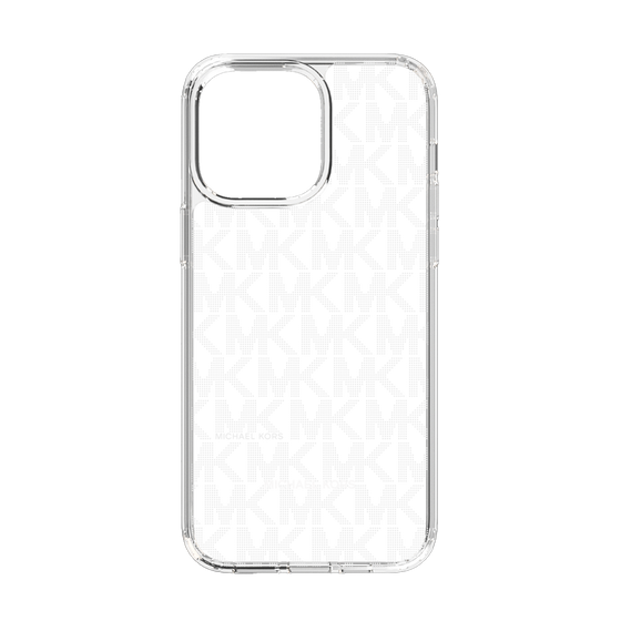 スリムプロテクションケース［ MICHAEL KORS - Signiture - Clear White ］
