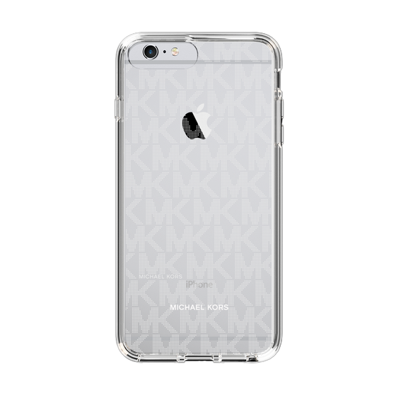 スリムプロテクションケース［ MICHAEL KORS - Signiture - Clear White ］