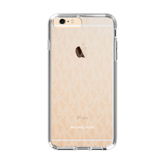 スリムプロテクションケース［ MICHAEL KORS - Signiture - Clear White ］