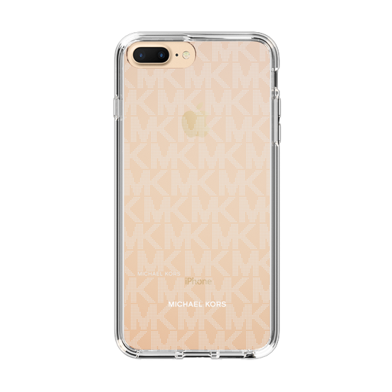 スリムプロテクションケース［ MICHAEL KORS - Signiture - Clear White ］
