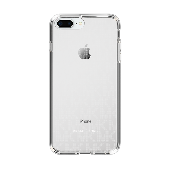 スリムプロテクションケース［ MICHAEL KORS - Signiture - Clear White ］