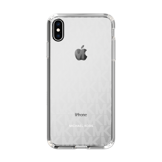 スリムプロテクションケース［ MICHAEL KORS - Signiture - Clear White ］