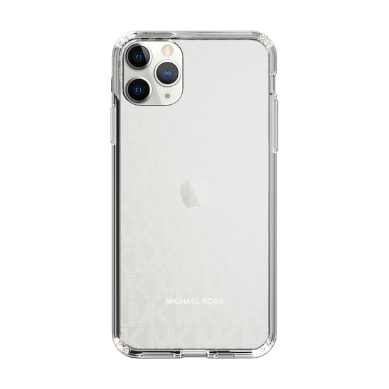 スリムプロテクションケース［ MICHAEL KORS - Signiture - Clear White ］