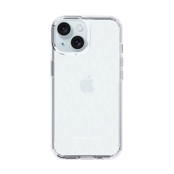スリムプロテクションケース［ MICHAEL KORS - Signiture - Clear White ］