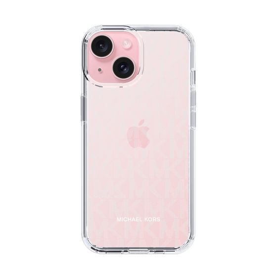 スリムプロテクションケース［ MICHAEL KORS - Signiture - Clear White ］