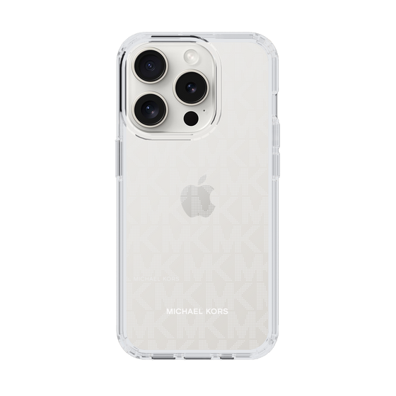 スリムプロテクションケース［ MICHAEL KORS - Signiture - Clear White ］