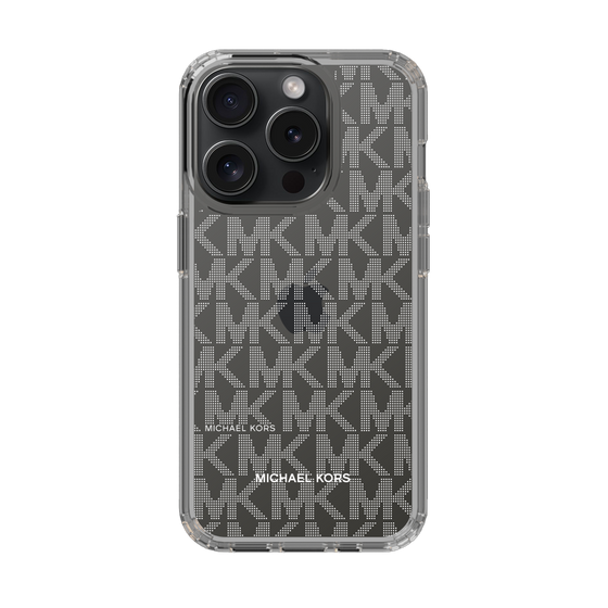 スリムプロテクションケース［ MICHAEL KORS - Signiture - Clear White ］