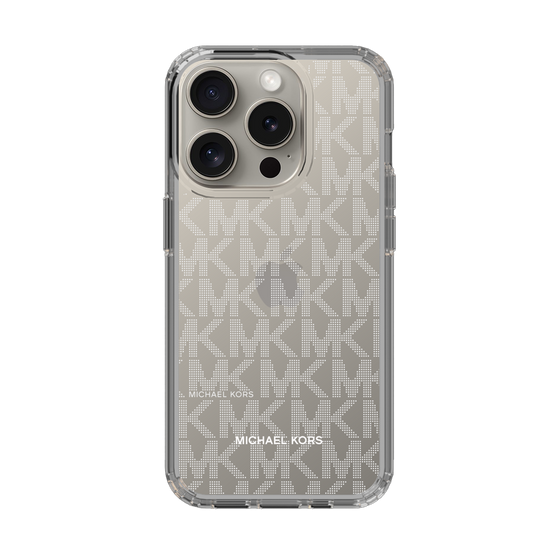スリムプロテクションケース［ MICHAEL KORS - Signiture - Clear White ］