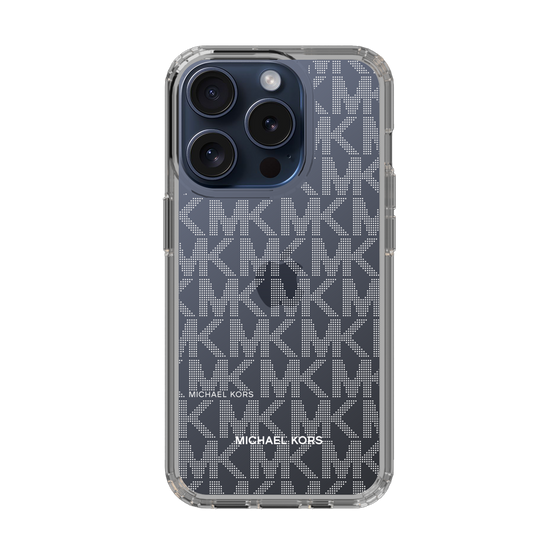 スリムプロテクションケース［ MICHAEL KORS - Signiture - Clear White ］