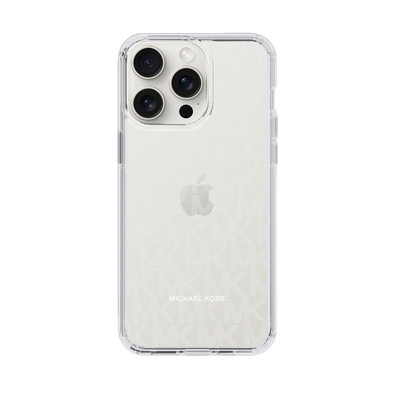 スリムプロテクションケース［ MICHAEL KORS - Signiture - Clear White ］