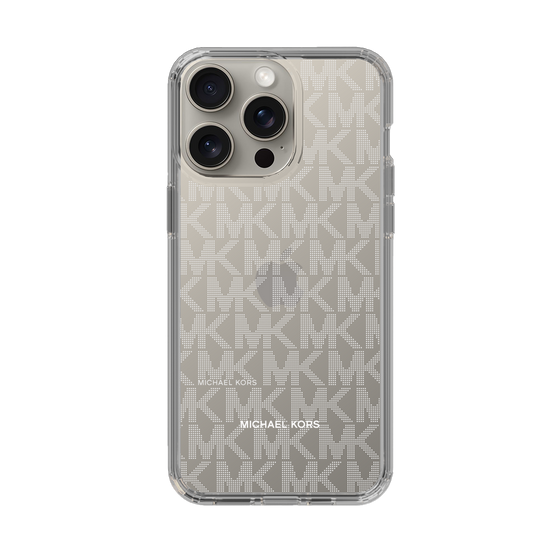 スリムプロテクションケース［ MICHAEL KORS - Signiture - Clear White ］
