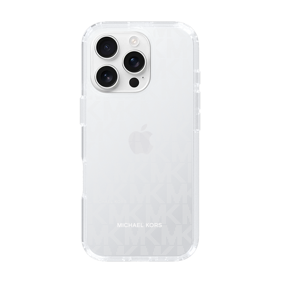 スリムプロテクションケース［ MICHAEL KORS - Signiture - Clear White ］