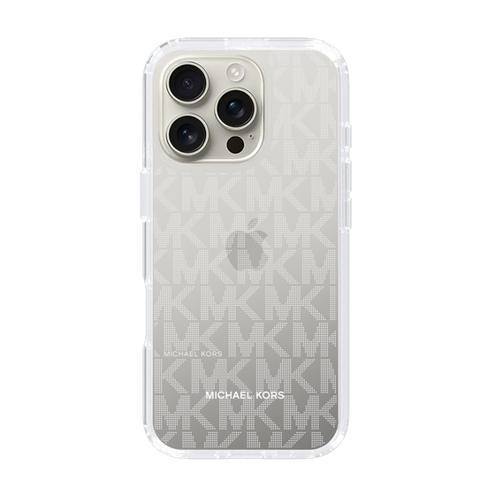 スリムプロテクションケース［ MICHAEL KORS - Signiture - Clear White ］