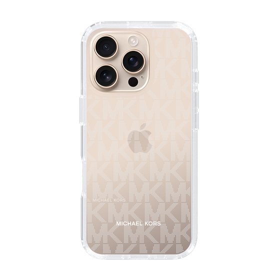 スリムプロテクションケース［ MICHAEL KORS - Signiture - Clear White ］
