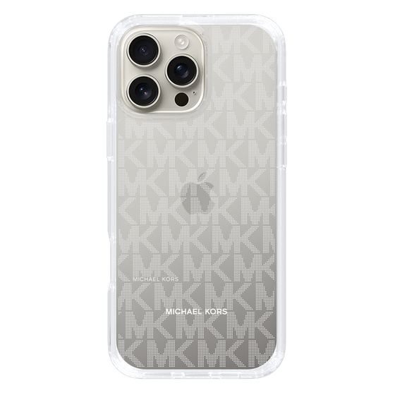 スリムプロテクションケース［ MICHAEL KORS - Signiture - Clear White ］