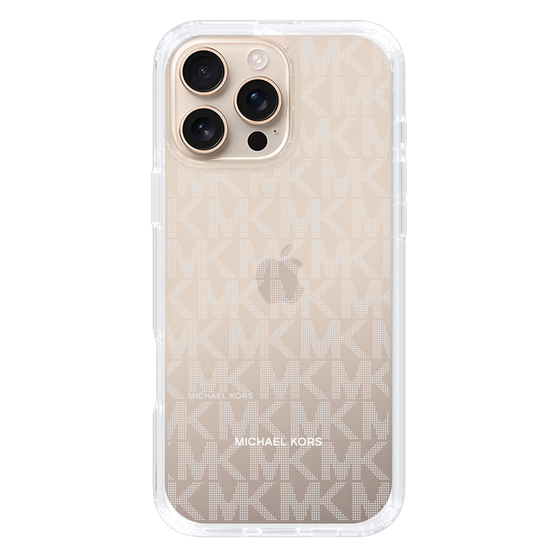 スリムプロテクションケース［ MICHAEL KORS - Signiture - Clear White ］