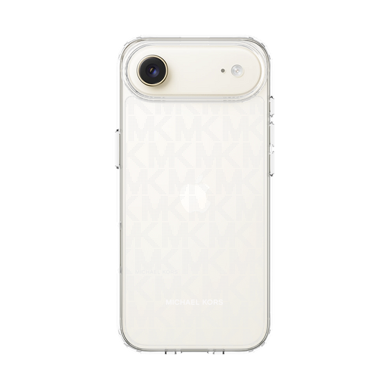 スリムプロテクションケース［ MICHAEL KORS - Signiture - Clear White ］