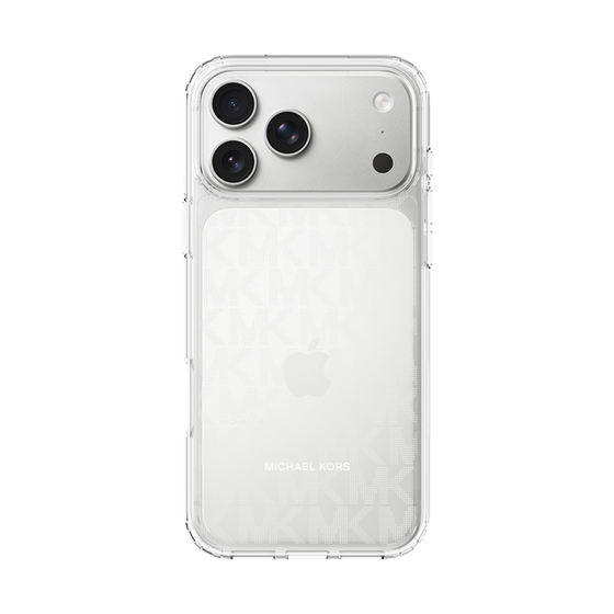 スリムプロテクションケース［ MICHAEL KORS - Signiture - Clear White ］
