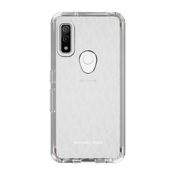 スリムプロテクションケース［ MICHAEL KORS - Signiture - Clear White ］