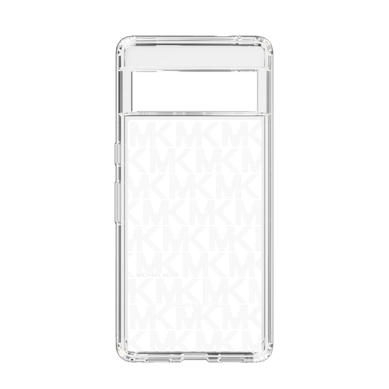 スリムプロテクションケース［ MICHAEL KORS - Signiture - Clear White ］