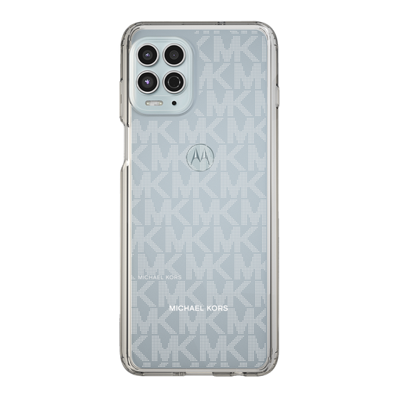 スリムプロテクションケース［ MICHAEL KORS - Signiture - Clear White ］