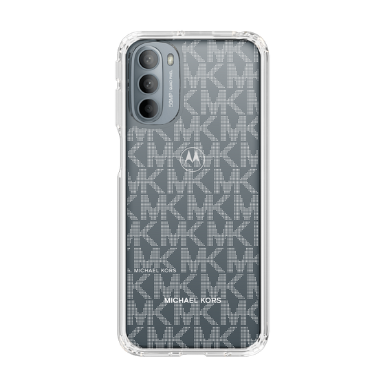 スリムプロテクションケース［ MICHAEL KORS - Signiture - Clear White ］