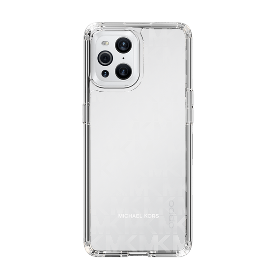 スリムプロテクションケース［ MICHAEL KORS - Signiture - Clear White ］