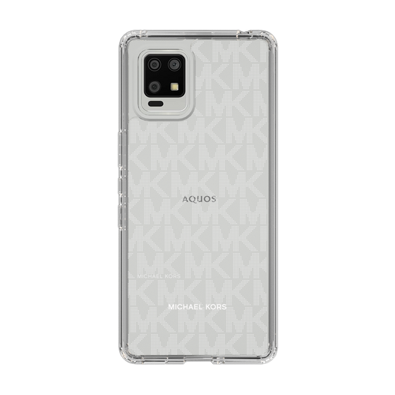 スリムプロテクションケース［ MICHAEL KORS - Signiture - Clear White ］