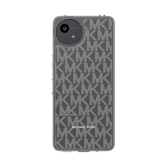 スリムプロテクションケース［ MICHAEL KORS - Signiture - Clear White ］