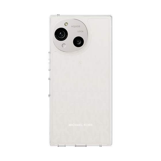 スリムプロテクションケース［ MICHAEL KORS - Signiture - Clear White ］