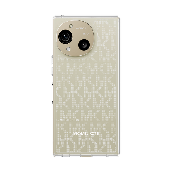 スリムプロテクションケース［ MICHAEL KORS - Signiture - Clear White ］