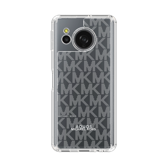 スリムプロテクションケース［ MICHAEL KORS - Signiture - Clear White ］