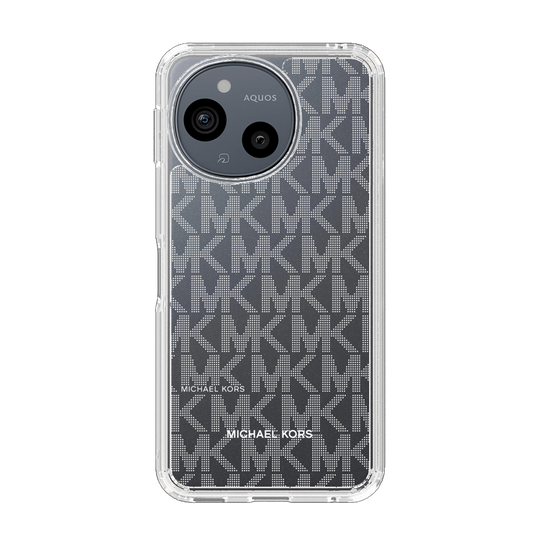 スリムプロテクションケース［ MICHAEL KORS - Signiture - Clear White ］