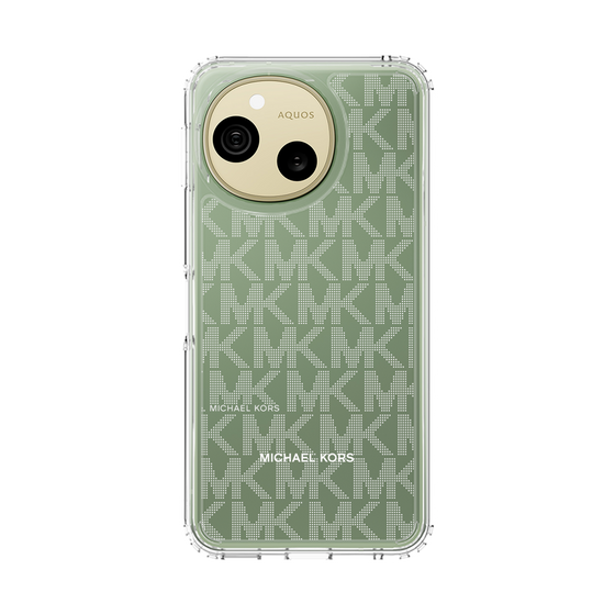 スリムプロテクションケース［ MICHAEL KORS - Signiture - Clear White ］