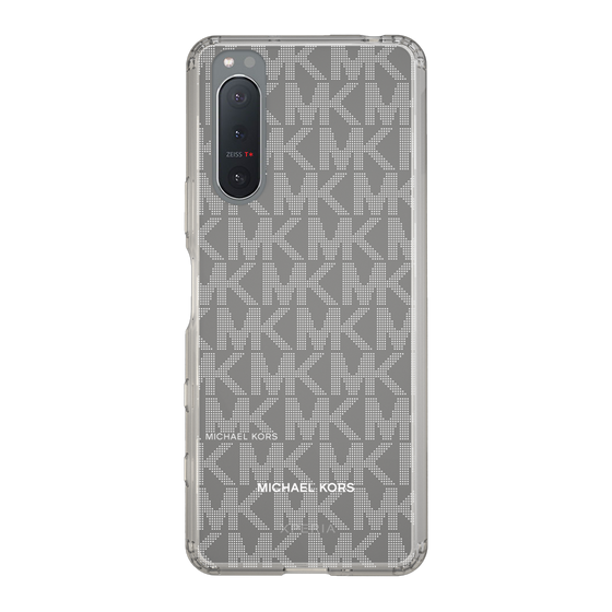 スリムプロテクションケース［ MICHAEL KORS - Signiture - Clear White ］