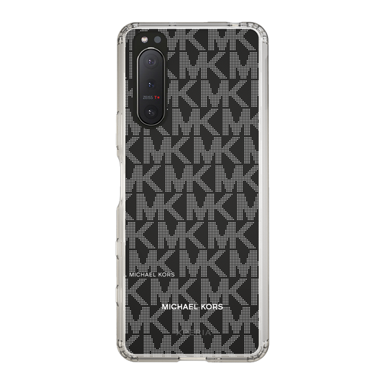 スリムプロテクションケース［ MICHAEL KORS - Signiture - Clear White ］