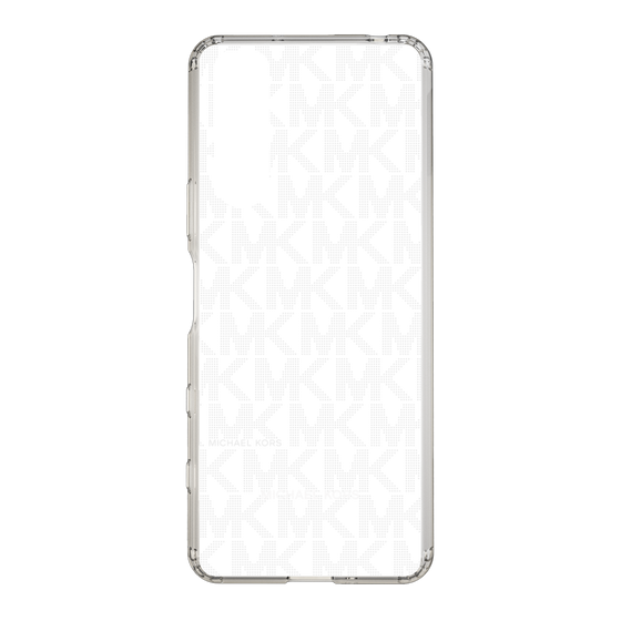 スリムプロテクションケース［ MICHAEL KORS - Signiture - Clear White ］